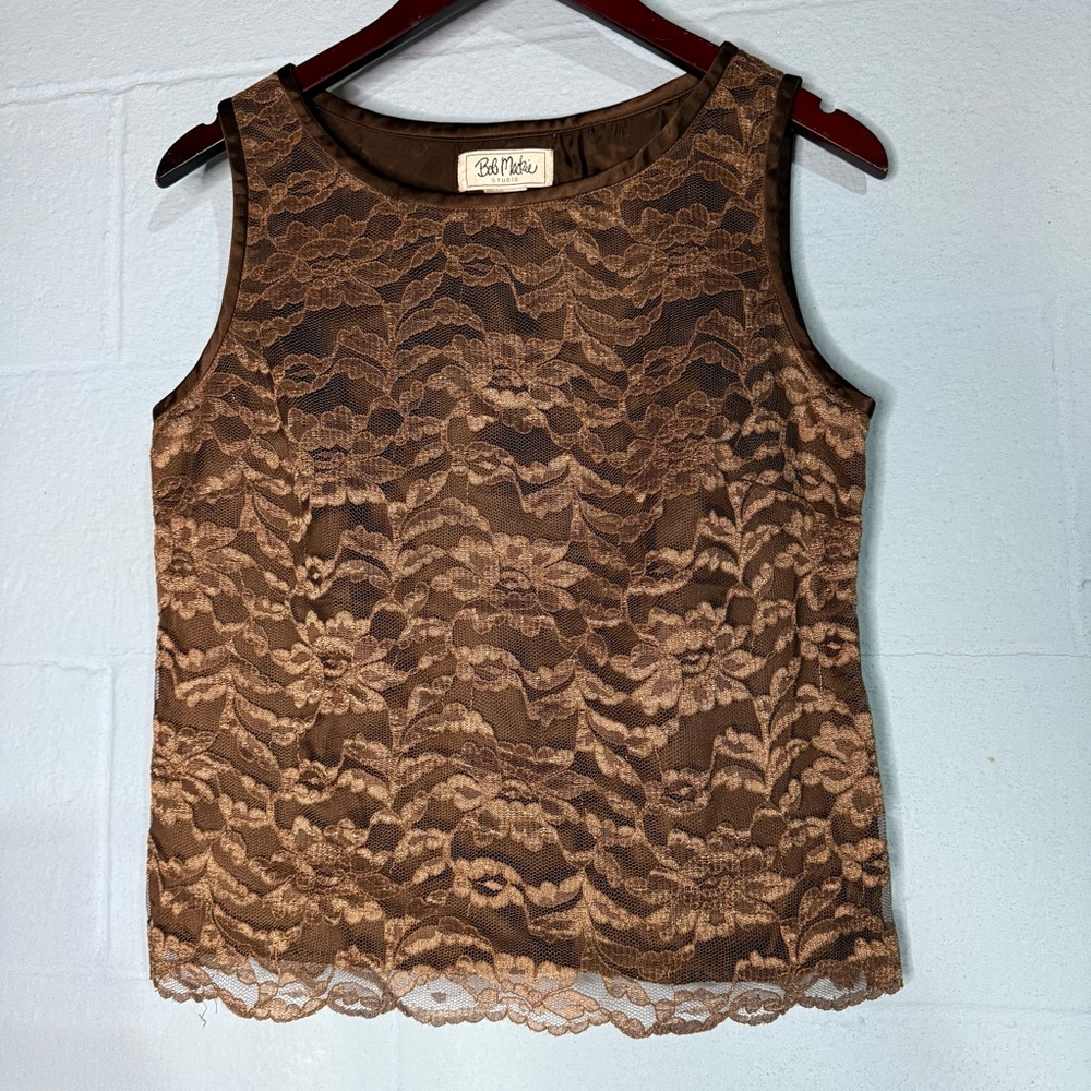 Bob Mackie Brown Lace Tank